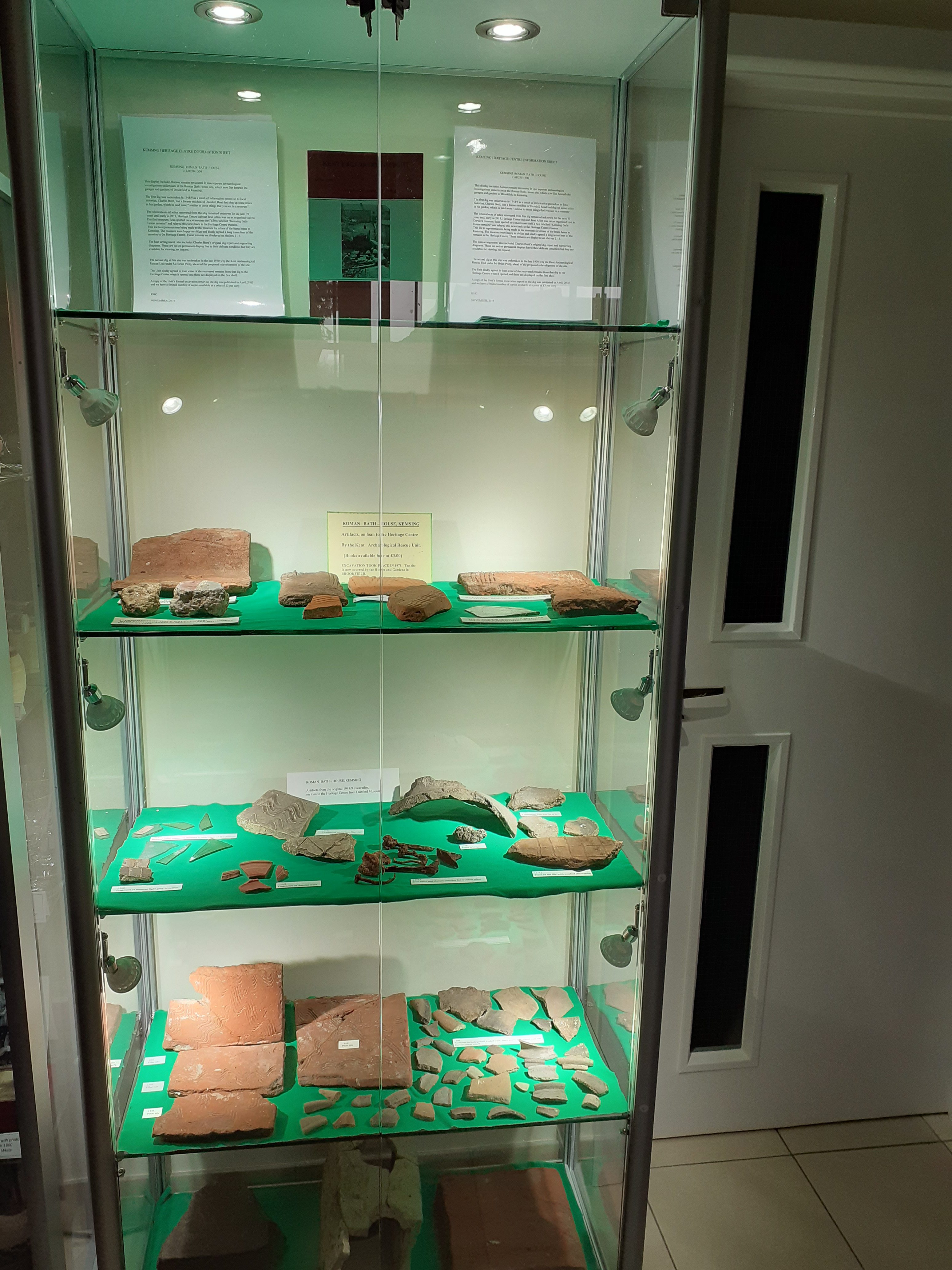 Roman Bath House Artifacts Display Case